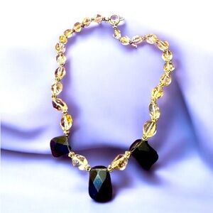 Stunning Smokey Quartz and Citrine Necklace